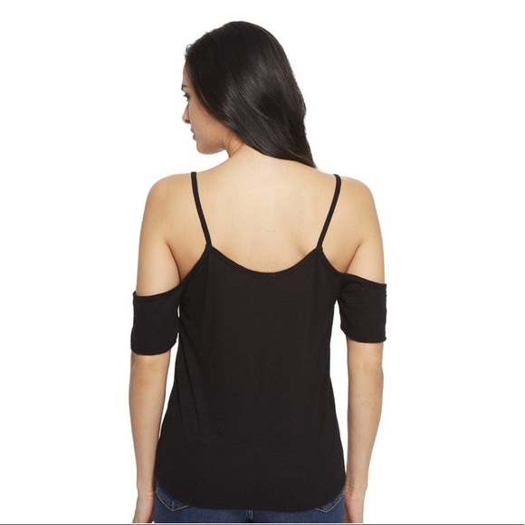 Revolve LNA Off The Shoulder Tee Top T-shirt Short Sleeve Black Size XS - Picture 11 of 11